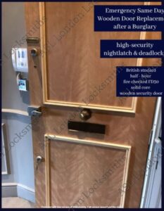 Wooden Door Replacement After Burglary Repairs London