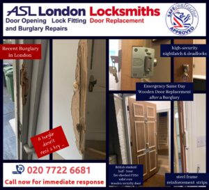 Before and After Image of Emergency Same Day Door Replacement Service in London
