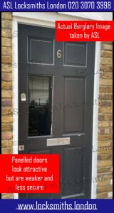 Panelled Doors Looks Attractive but are weacker and less secure
