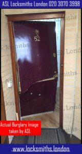 Actual Burglary Image taken by ASL - Top Door Replacement Service Provider in London