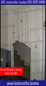 Actual Burglary Image taken by ASL - Leading Door Replacment Company