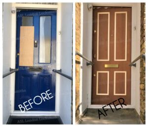 Before and After Image of New Door Installation Service in London