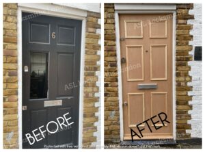 Before and After Image of New Panelled Door Installation Service in London