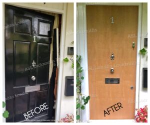 Before and After Image of Door Replacment Service in London
